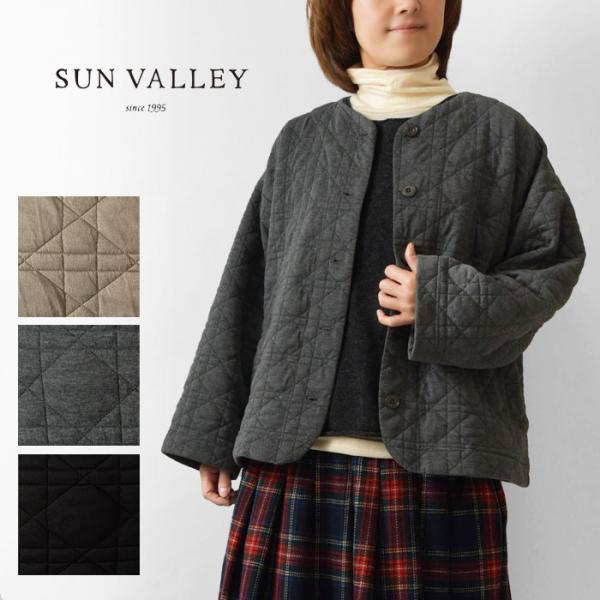 SALE 30%OFF SUN VALLEY サンバレー カットソー 中綿 キルティング ノーカラー...