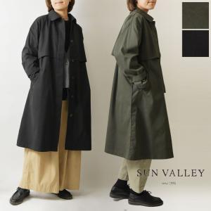 ポイント10倍 コート SUN VALLEY サンバレー ナイロン ピーチ 起毛 ステンカラー コート se6014257 レディース 秋 冬 防寒 軽量 おしゃれ カジュアル 母の日