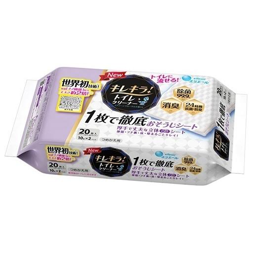 (送料無料)(まとめ買い・ケース販売)エリエール キレキラ！ 1枚で徹底トイレお掃除シート つめかえ...