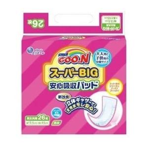 (送料無料)(まとめ買い・ケース販売)グーン(GOO.N) グーン(GOO.N) スーパーBIG 安心吸収パッド（26枚入）（6個セット）/ 大王製紙｜matinozakka