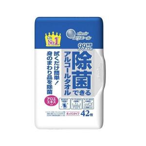 (送料無料)(まとめ買い・ケース販売)エリエール 除菌できるアルコールタオル 本体（42枚入）（12個セット）/ 大王製紙