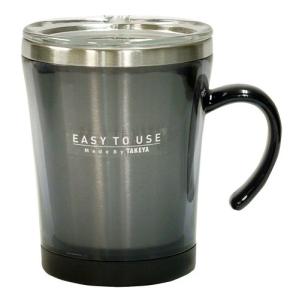 サードウェーブ 透明フタ付 ステンレス マグカップ ブラック 320mL 二重構造 保冷 保温/ タケヤ化学