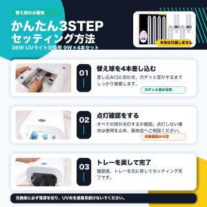 36W UVランプ 4本セット 交換用 UVラ...の詳細画像3