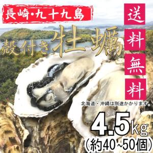 殻付き牡蠣 産地直送 長崎県九十九島産 4.5kg 生食用 送料無料 旬 活 かき 生ガキ