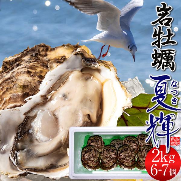 牡蠣 特大 岩牡蠣 天然 生カキ 2kg［6-7個入］帯なしお徳用 夏輝 鳥取県産 生食用 大ぶり ...