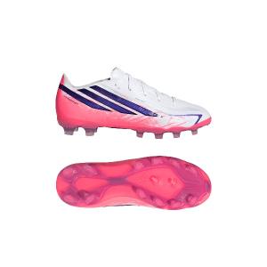 アディダス adidas 子供用 F50 HYPERFAST/ハイパーファスト ELITE HG/MG J KH8263 ジュニアサッカースパイク(土/人工芝) ホワイト／パープル／ソーラーターボ