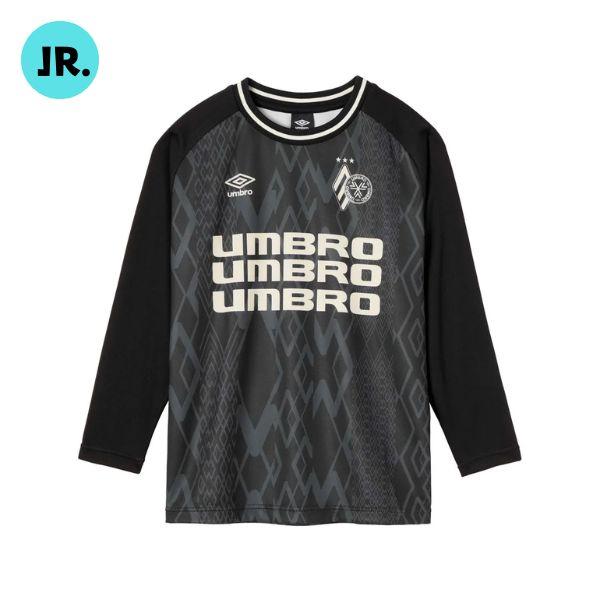 メール便発送可　アンブロ　ジュニアグラフィック長袖プラクティスシャツ　UF5FLS50J-BK00　...