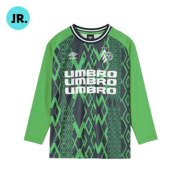 メール便発送可　アンブロ　ジュニアグラフィック長袖プラクティスシャツ　UF5FLS50J-GR00　...