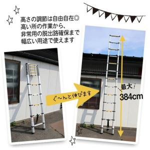 アルミ製 ハシゴ 伸縮 スーパーラダー 最大3...の詳細画像2