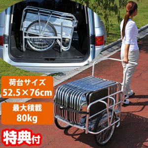 THE PRODUCT リヤカー 折りたたみ アルミ 【専用マット&ネット付】 耐