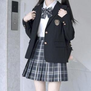 スクールブレザー 制服 ジャケット 学生 中学生 高校生 女子高生 レディース 無地 スクール ブレザー 卒業式 入学式 学生服 制服 黒 紺 春 秋｜matsuda-yonyon-store