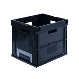 松本産業 折りたたみコンテナ 150L ブラック ( 150BL ) カードホルダー