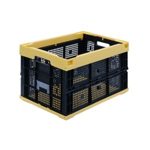 松本産業 折りたたみコンテナ フタ付き 50L 1面扉付き ブラック