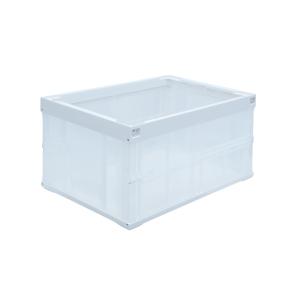 松本産業 折りたたみコンテナ 50L 2面扉付き ホワイト / クリア