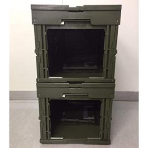 松本産業 折りたたみコンテナ フタ付き 50L 1面扉付き