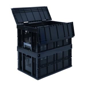 松本産業 折りたたみコンテナ 32L ブルー ( 32B ) カードホルダー付き