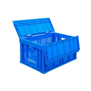 松本産業 折りたたみコンテナ フタ付き 75L ブルー ( F75B ) カード