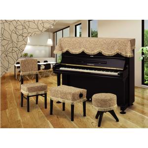 アルプス ピアノ椅子カバー J27-CK,J27-CS,J27-CM ベージュ系リーフ柄