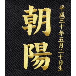 刺繍名前旗 男の子用 室内のぼり 黒ジャガード...の詳細画像2