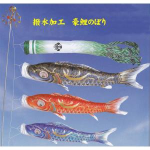 3m ゴールド 鯉のぼり アルミポール付 庭園セット 打込み杭式