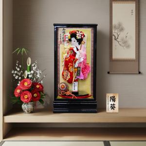 平安豊久 羽子板 お祝い おしゃれ 初正月 コンパクト 15号 春日 羽子板ケース 名前札付き