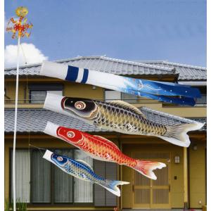 3m ゴールド 鯉のぼり アルミポール付 庭園セット 打込み杭式