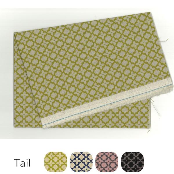 【５０ｃｍカット済】綿麻キャンバス SASHIKO MONYO（刺し子模様）タイル柄 [20L]