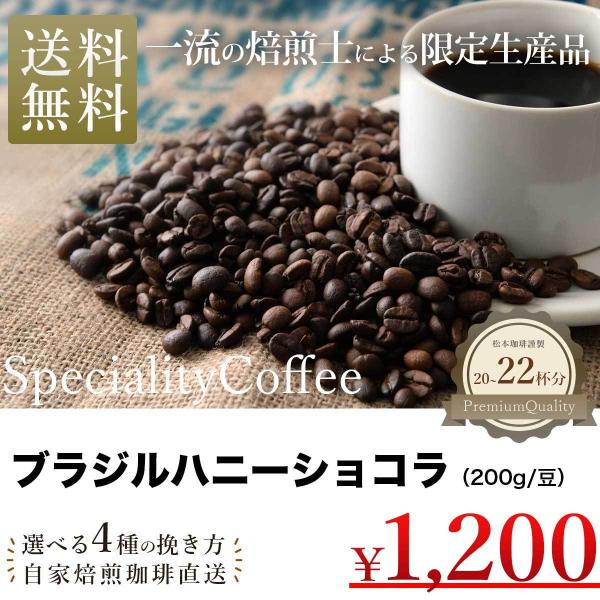 コーヒー豆 珈琲豆 ブラジル ハニーショコラ 200g スペシャルティコーヒー コーヒースペシャリテ...