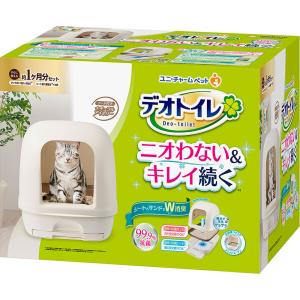 ユニ・チャームペットケア デオトイレ フード付き本体セット ナチュラルアイボリー