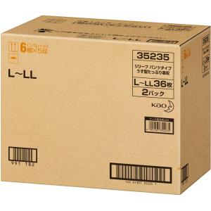 花王 リリーフはつらつパンツうす型たっぷり ＬーＬＬ ３６枚×２