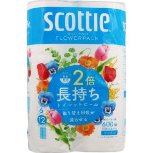 日本製紙クレシア スコッティ フラワーパック 2倍巻き 6ロール(シングル) １００ｍ