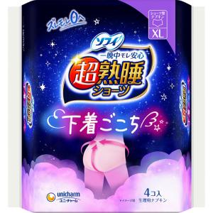 ユニ・チャーム ソフィ　超熟睡　ショーツ　特に多い夜用　ＸＬ（生理用品　ナプキン） ４枚