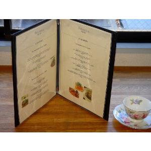メニューブック A4 ハードタイプ 本皮風 リフィル1枚付き