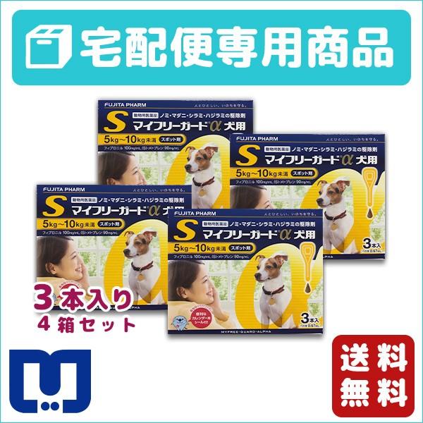 マイフリーガードα 犬用 S (5〜10kg) 3ピペット 4箱セット 動物用医薬品【B配送】