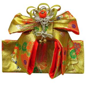 SOUBIEN（創美苑） 【未仕立て】 袋帯 緑 グリーン 金色 亀甲 流水 葵