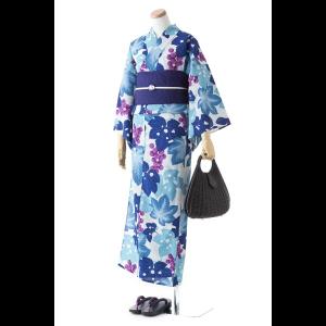 ゆかた レディース 撫松庵のゆかた 芙蓉と猫（薄グリーン） : 祭屋 そ