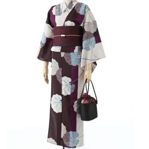 撫松庵 あやめ縞 オフ白 セオアルファ 菖蒲 単衣 夏着物 浴衣