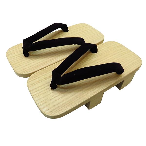 昔ながらの桐下駄 白木 二枚歯 黒鼻緒 フリーサイズ(8寸3分:25.0〜26.0cm) 日本製