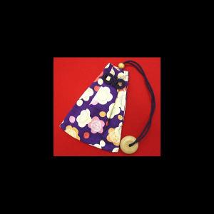 巾着 梅に水玉（紫）　和柄腰下げ巾着｜matsuriya-sonami