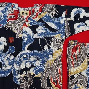 鯉口シャツ 大荒波に龍(紺)1号〜3号サイズ(...の詳細画像4