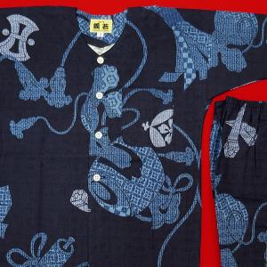 鯉口シャツ 宝尽くし・小槌(藍紺)4号〜5号サ...の詳細画像1