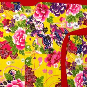 鯉口シャツ 金彩牡丹と桜(黄色)7号サイズ(1...の詳細画像1