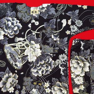 鯉口シャツ 金彩牡丹と桜(黒)1号〜3号サイズ...の詳細画像4