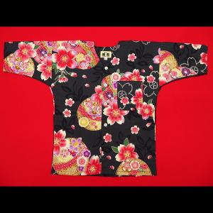 鯉口シャツ まりと桜(黒)7号サイズ(140)...の詳細画像1