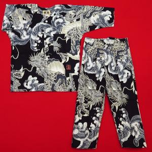 鯉口シャツ 大荒波に龍(黒)1号〜3号サイズ(...の詳細画像3