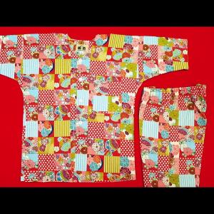 鯉口シャツ 切りばめ市松(赤系)1号〜3号サイズ...の商品画像