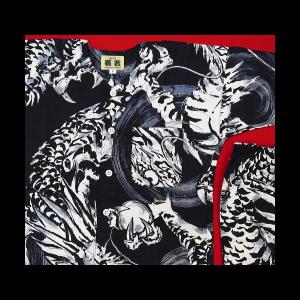 鯉口シャツ 激龍・墨絵調(黒)1号〜3号サイズ...の詳細画像1