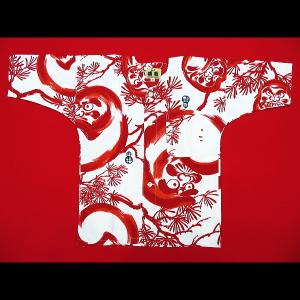鯉口シャツ 福だるまと松(白赤)1号〜3号サイ...の詳細画像1