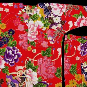 鯉口シャツ 金彩牡丹と桜(赤)1号〜3号サイズ...の詳細画像4