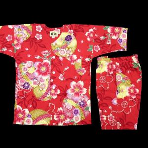 鯉口シャツ まりと桜(赤)1号〜3号サイズ(90...の商品画像